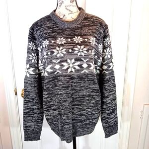 Canada Weathergear Sweater Knit Snowflakes Graphic Gray Women's Size XL NWOT